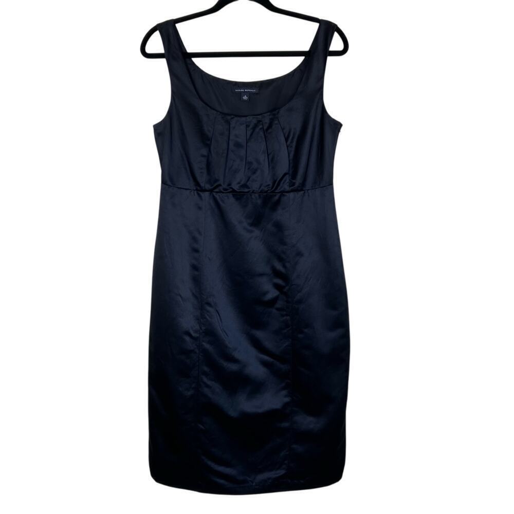 Banana Republic Y2K Sexy Little Black Dress Babydoll Bodice Silk Blend Fitted